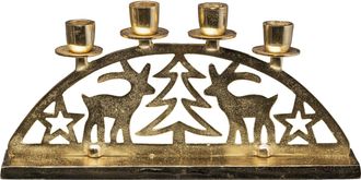 Creativ deco Kerzenhalter »Adventsleuchter Weihnachtslandschaft« Stabkerzenhalter, Weihnachtsdeko, Breite ca. 35 cm, 4-flammig