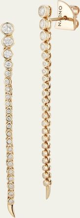 Ondyn Long Continuum Earrings with Diamonds
