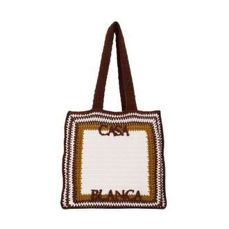 Casablanca Crochet Shopper Bag - unisex - Shoppers - Bruin - ONE Size - Katoen - Tassen