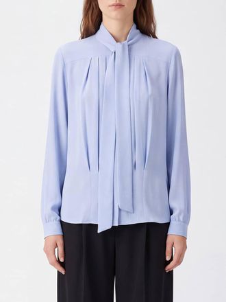 N&deg;21 Elegant Silk-Blend Blouse with Pussy-Bow Collar and Long Sleeves