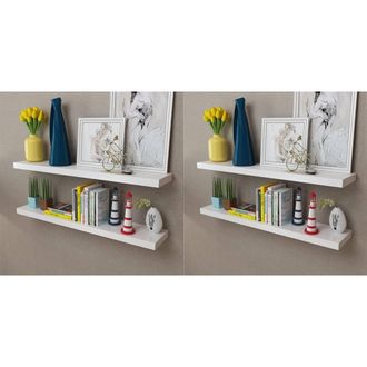 vidaXL Estantes De Pared 4 Unidades Blanco 100 Cm Vidaxl