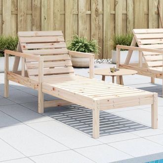 vidaXL Vidaxl - Tumbona De Madera Maciza De Pino 199,5x62x55 Cm