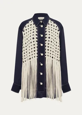 Alemais Weave Button-Front Shirt