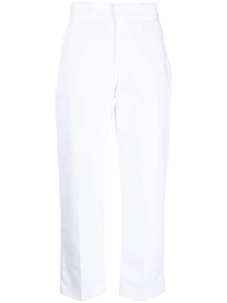 Dickies cropped press-crease trousers - White