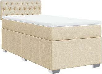 vidaXL Cama Box Spring Con Colch&oacute;n Tela Color Crema 80x200 Cm Vidaxl