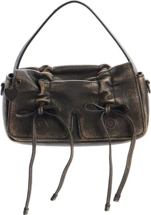 Acne Studios Multipocket Leather Shoulder Bag in Dark Brown/beige at Nordstrom