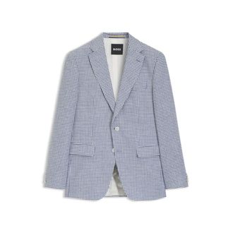 BOSS Slim-fit jacket with puppytooth pattern
