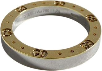 Gucci Yellow Gold (18K) Stainless Steel Band Ring (Pre-Owned)