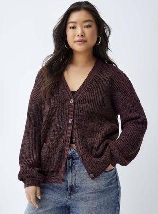 Twik Womens Patch pockets rib-knit Cardigan Sweater