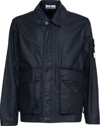Stone Island Waxed Pigment Cotton Multi-Pocket Jacket