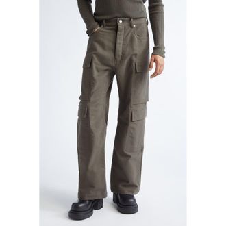 Rick Owens Wide Leg Cargo Jeans in Bosco at Nordstrom, Size 34