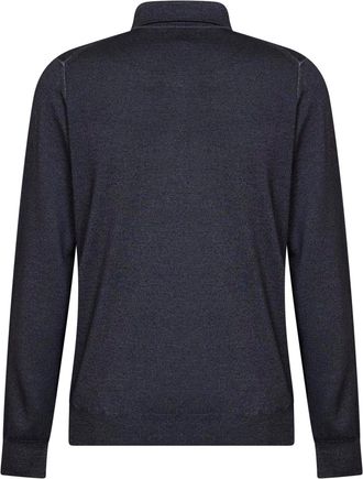 Etro Mens Polo Shirt Two-Tone Indigo Wool Blue T-shirts And Polos
