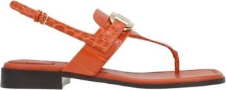 Ferragamo Gancini Lula Leather Flat Sandals, Size 5.5 C