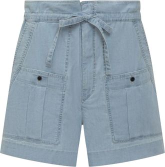 Isabel Marant Denim Shorts, female, Blue, Size: S Button Accented High Waist Shorts