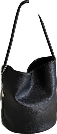 Generic Simple Soft Leather Lychee Pattern Buet Bag Womens Single Oulder Faionable Versatile Handbag Sle Casual(Blue)