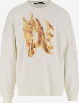 Palm Angels White Logo Sweatshirt