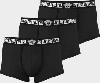 Versace Men & apos;s Medusa La Greca 3-Pack Trunk Briefs
