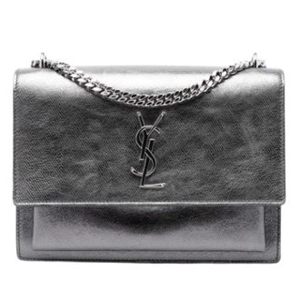 Saint Laurent Pre-owned The Sunset Shoulder Bag - Dames - Pre-owned - Grijs - Maat: ONE Size Leer