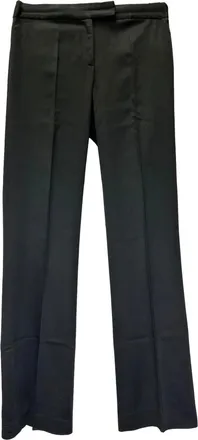 Elie Tahari Straight-Leg Trousers in Black Wool