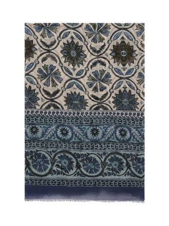 Gerard Darel Dora Rosette Print Scarf in Navy Blue at Nordstrom