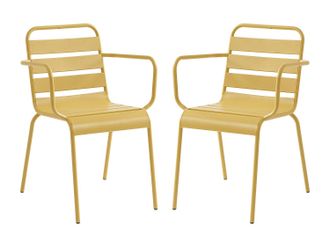 Vente-Unique Poltrona da giardino impilabile in Metallo Giallo senape - Lotto di 2 - MIRMANDE di MYLIA