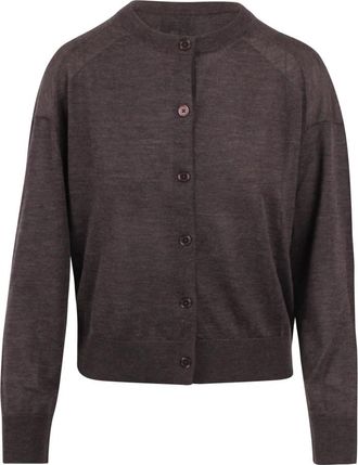 Loulou Studio Kita Cashmere Cardigan - Dames - Cashmere truien - Bruin - L - Kasjmier - Truien & Vesten