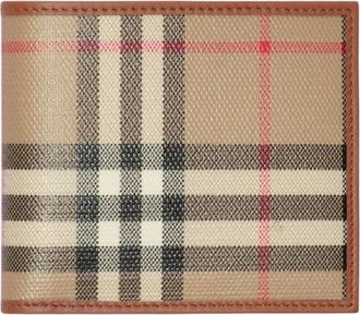 Burberry Vintage Check Bi-Fold Portemonnee - Heren - Accessoires - Veelkleurig - Maat: ONE Size Katoen