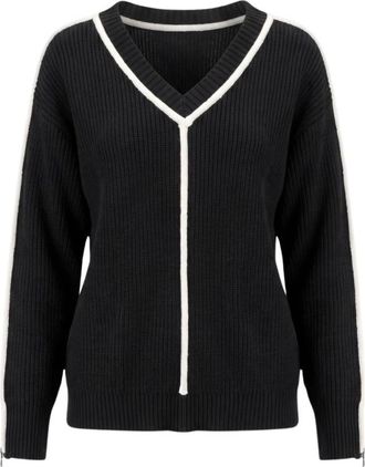 Patrizia Pepe V-neck Truien - Dames - Truien - Zwart - Maat: M Wol
