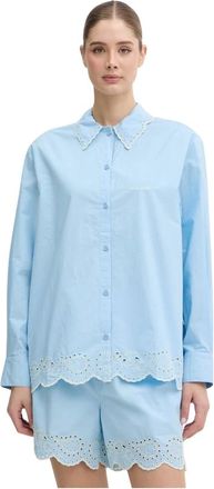 Stine Goya Overhemden, Dames, Blauw, M, Katoen, Oversized Shirt