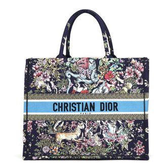 Dior Multi-Color Navy Canvas Handbag Tote Bag (Pre-Owned)