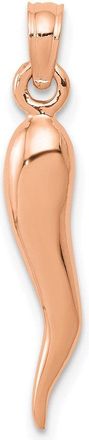 Diamond2Deal 14k Rose Gold Medium 3D Italian Horn Pendant