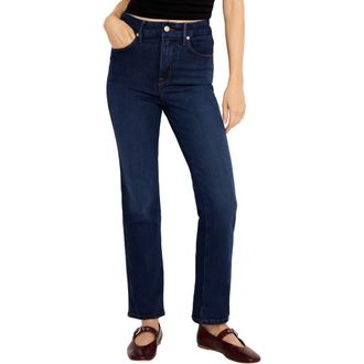 Good American Soft Tech Good Curve High Waist Ankle Straight Leg Jeans in Indigo537 at Nordstrom Rack, Size 00