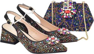 Generic Shoes And Bags To Match Set Nigeria Party Women Shoes And Bag Decorated With Rhinestoness