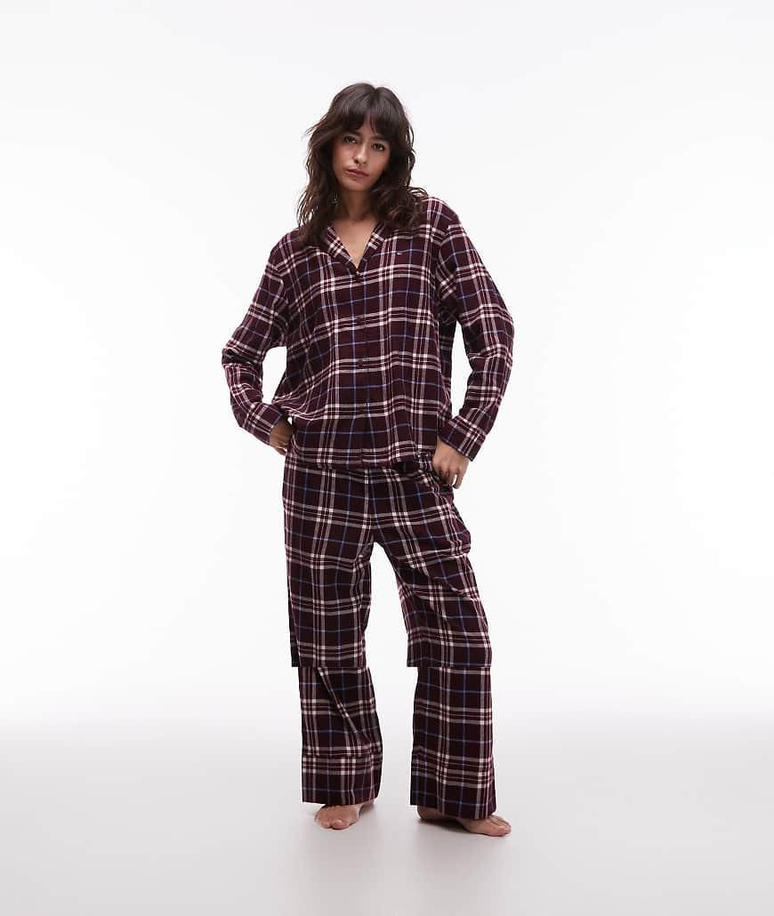 Lusofie - Lusofie Pigiama 2 Pezzi in Cotone Set Pigiama Lungo con