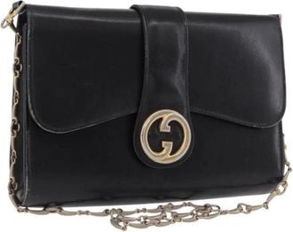 Gucci Pre-owned Vintage Shoulder Bag - Dames - Vintage Schoudertas - Zwart - ONE Size - Leer - Vintage