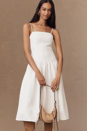 endless rose Linen Blend Midi Dress