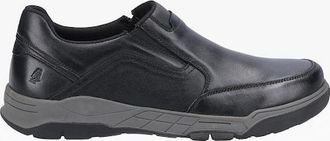 Hush Puppies Mens Hush Puppies FLETCHER Mens Leather Slip-On Shoes Black - Size: 12