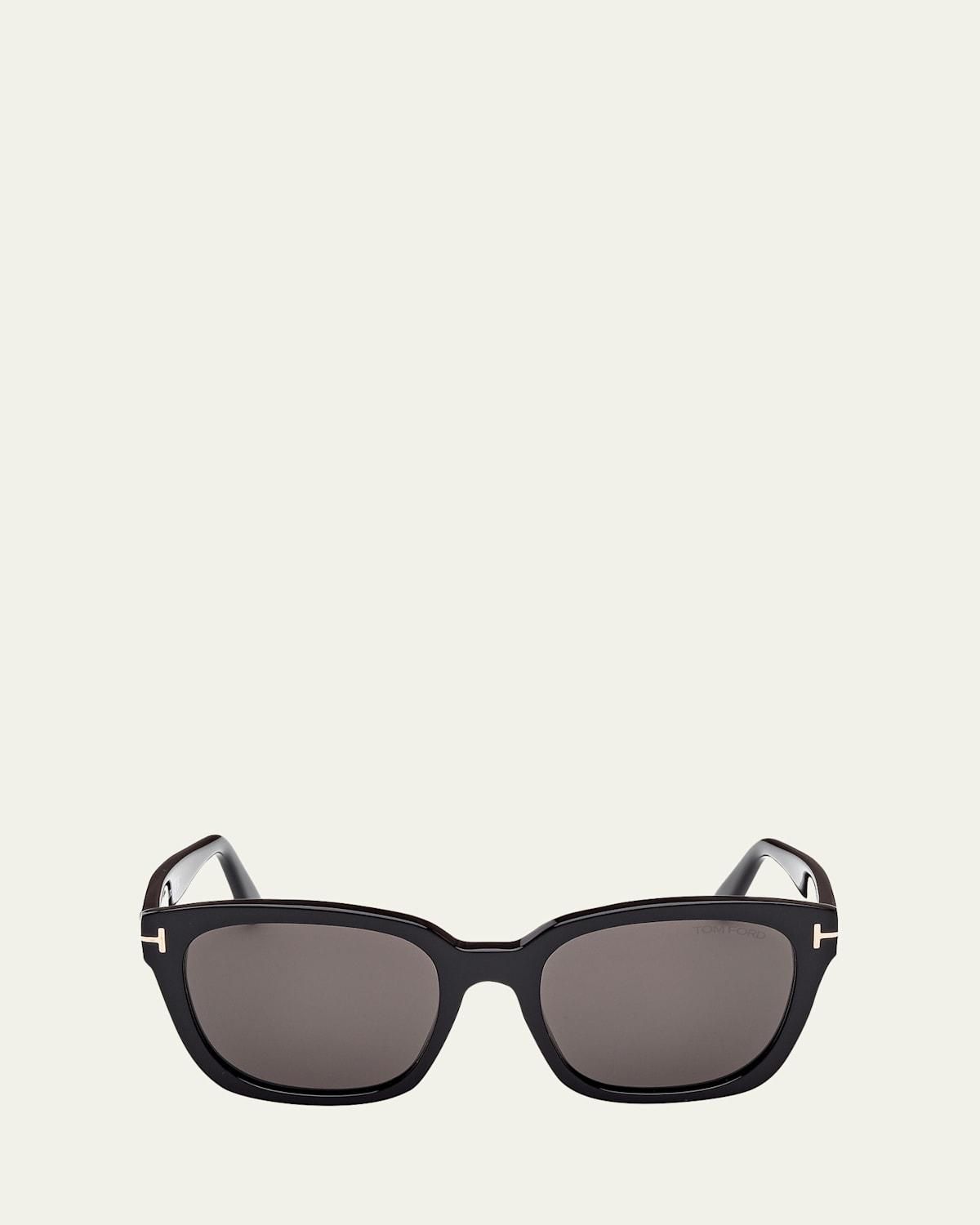 Tom Ford FT1051-K 01A Sunglasses Shiny Black Square Frame, Smoke Lenses Tom Ford Smoke Shield Mens Sunglasses FT1051-K 01A 53 from  main image 2