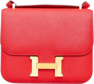 Herm&egrave;s Red Leather Constance III Mini Bag - 20s (Authentic Pre-Loved)