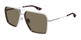 Alexander McQueen AM0500S 002 Mens Sunglasses Silver Size 60