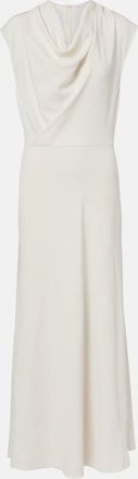 Brunello Cucinelli Vestido largo en mezcla de lana drapeado