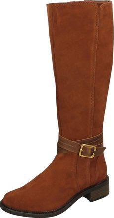 Clarks Womens Maye Shine Fashion Boot, Dark Tan Suede, 4 UK