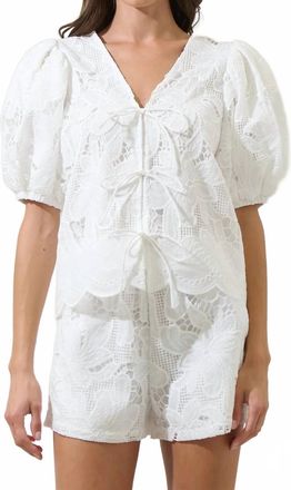 Sugarlips Friona Eyelet Set In White