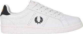 Fred Perry Witte Tennis Schoen met Laurierkrans - Heren - Sneakers - Wit - 40 1/2 EU - Leer - Schoenen