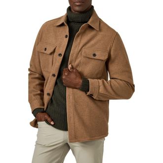 7 Diamonds Generation Brushed Flannel Button-Up Shirt Jacket in Ginger at Nordstrom Rack, Size Xx-Large