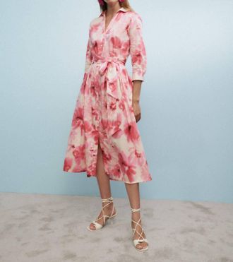 0039 Italy Julene Shirt Dress In Pink
