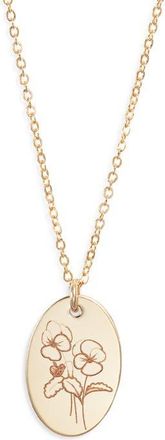Set & Stones Louise Birth Flower Necklace in Gold/february at Nordstrom