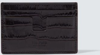 Tom Ford Croc-effect patent leather card holder
