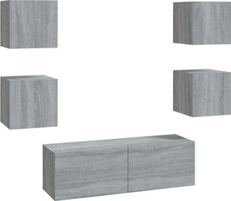 vidaXL Vidaxl - Juego de muebles de pared para tv contrachapado gris Sonoma