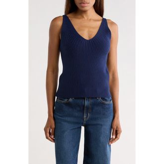 FRNCH Edith Cotton Sweater Tank in Bleu Marine at Nordstrom Rack, Size Medium